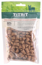 Подушечки глазированные с начинкой из индейки для собак Золотая коллекция TITBIT 100 г