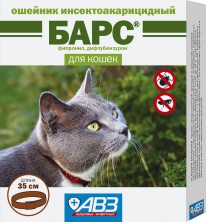 БАРС, ошейник инсектоакарицидный для кошек, 35 см